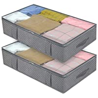 homyfort Bolsa de Almacenamiento de Ropa de Gran Capacidad Debajo de la Cama- para Edredones- Mantas- Organizador de…